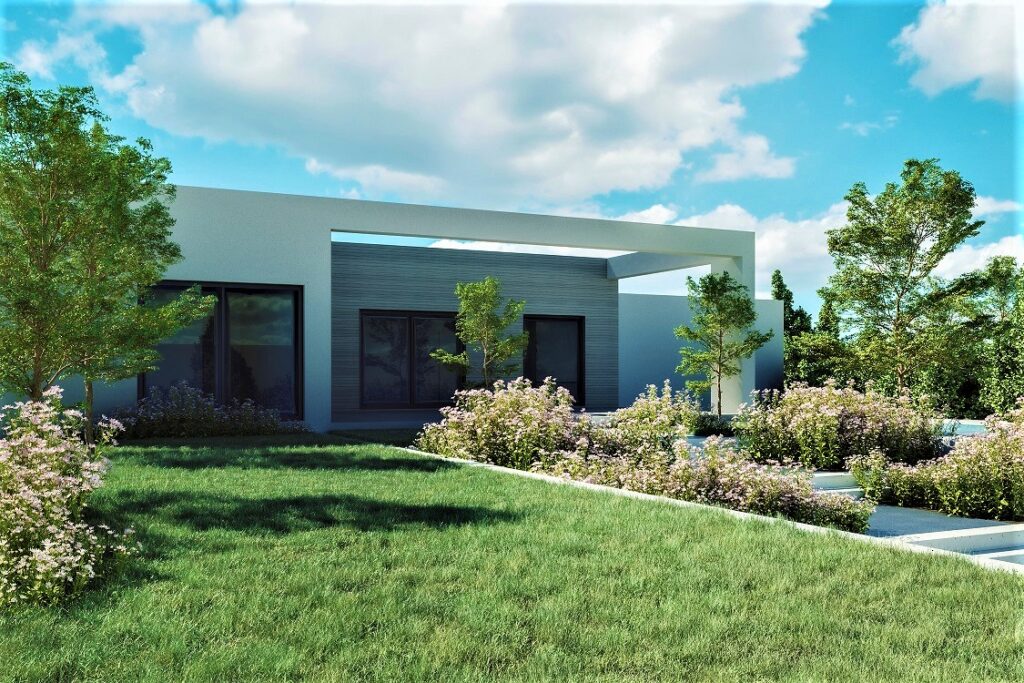 בית פרטי שהוקם על מגרש במושב בצרה