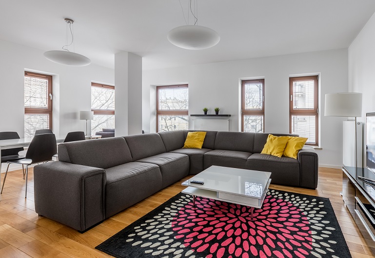 סלון רחב עם שטיח - דו משפחתי ברעננה