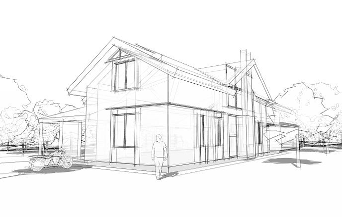 שרטוט סכמטי - מגרש לבניה עצמית במושב